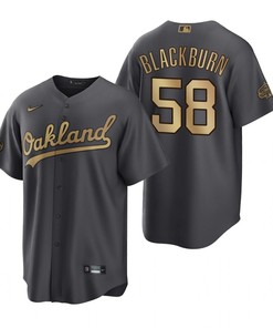 Oakland Athletics Paul Blackburn Charcoal 2022-23 All-Star Game Jersey