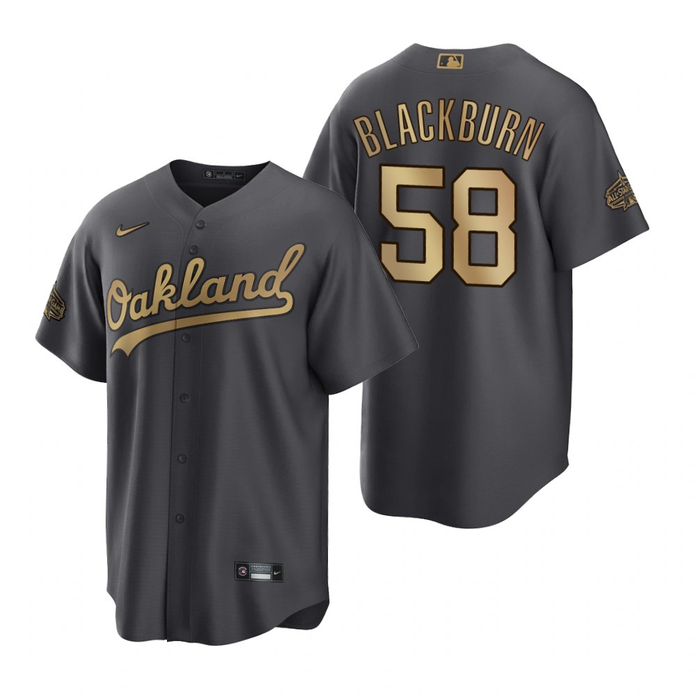 Oakland Athletics Paul Blackburn Charcoal 2022-23 All-Star Game Jersey
