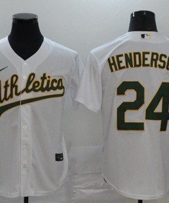 Oakland Athletics Rickey Henderson #24 2020 Mlb White Jersey