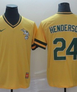 Oakland Athletics Rickey Henderson #24 2020 Mlb Yellow Jersey