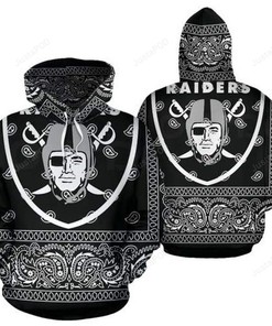 Oakland Raiders 3D Hoodie Zip Hoodie Style 2
