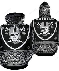 Oakland Raiders 3D Hoodie Zip Hoodie Style 2