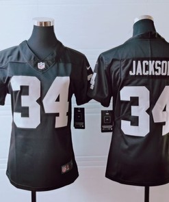 Oakland Raiders Bo Jackson #34 Nfl 2020 Black Womens Jersey