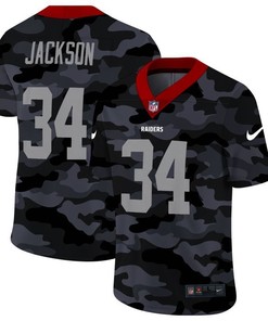 Oakland Raiders Bo Jackson #34 Nfl 2020 Camo Black Jersey