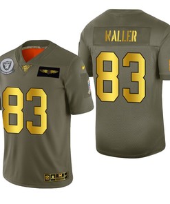 Oakland Raiders Darren Waller 2019 Salute To Service Nfl 100 Mens Jersey Metallic
