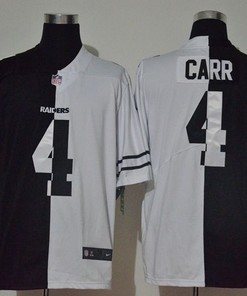 Oakland Raiders Derek Carr #4 Nfl 2020 Black And White Jersey