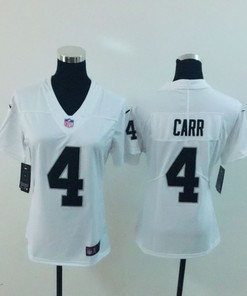Oakland Raiders Derek Carr #4 Nfl 2020 White Womens Jersey