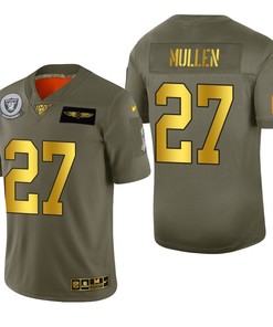 Oakland Raiders Trayvon Mullen 2019 Salute To Service Nfl 100 Mens Jersey Metallic