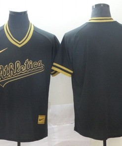 Oaklands Athletics Mlb Gold Brandedition Black Personalized Jersey