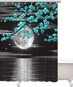 Ocean Flower Shower Curtain - Full Moon Bathroom Decor