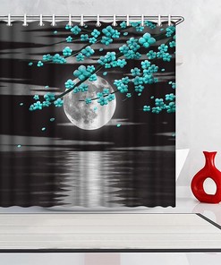 Ocean Flower Shower Curtain - Full Moon Bathroom Decor
