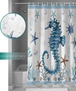 Ocean Starfish Sea Horse Shower Curtain - Home Decor Bathroom Curtain