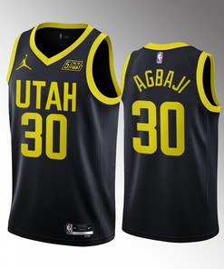 Ochai Agbaji 30 2022-23 Utah Jazz Black Statement Edition Jersey Swingman