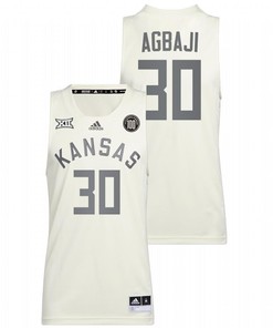 Ochai Agbaji 30 Kansas Jayhawks 2022 100 Anniversary Of 1922 Helms National Champs Retro Men Jersey - White