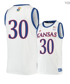Ochai Agbaji 30 Kansas Jayhawks Basketball Youth Jersey - Beige