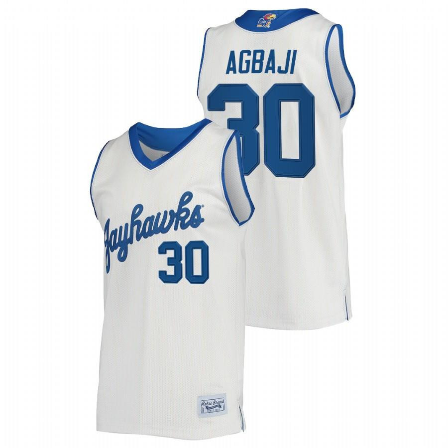 Ochai Agbaji 30 Kansas Jayhawks Commemorative Classic College Jersey - Cream