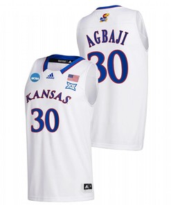 Ochai Agbaji 30 Kansas Jayhawks Madness Sweet 16 Men Jersey White