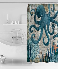 Octopus Bathroom Shower Curtain - Waterproof Fabric