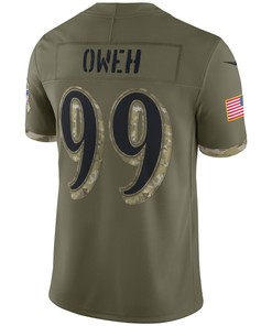 Odafe Oweh 99 Baltimore Ravens 2022 Salute To Service Limited Jersey - Olive