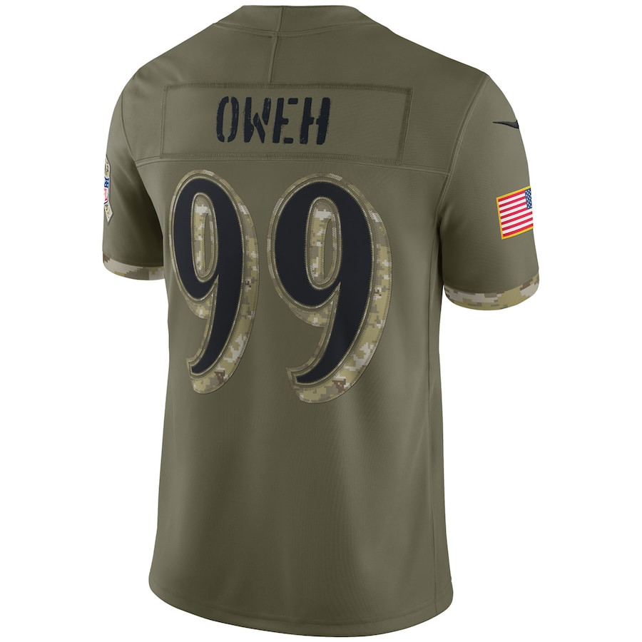 Odafe Oweh 99 Baltimore Ravens 2022 Salute To Service Limited Jersey - Olive