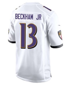 Odell Beckham Jr. 13 Baltimore Ravens Game Men Jersey - White