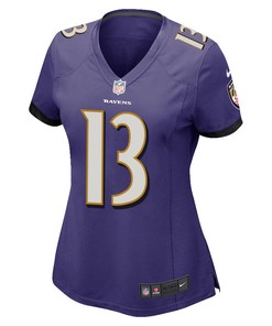 Odell Beckham Jr. 13 Baltimore Ravens Game Women Jersey - Purple