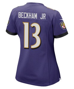 Odell Beckham Jr. 13 Baltimore Ravens Game Women Jersey - Purple