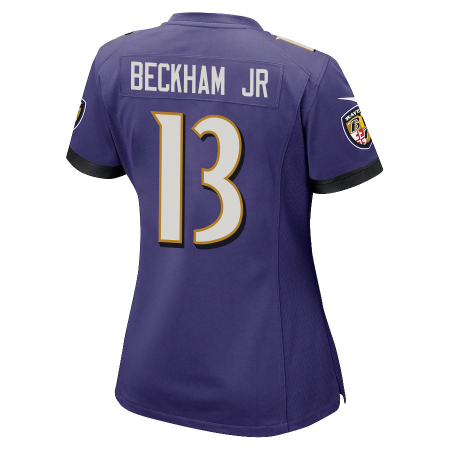 Odell Beckham Jr. 13 Baltimore Ravens Game Women Jersey - Purple