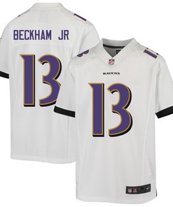 Odell Beckham Jr. 13 Baltimore Ravens Game Youth Jersey - White