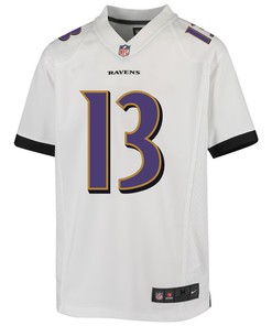 Odell Beckham Jr. 13 Baltimore Ravens Game Youth Jersey - White