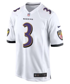 Odell Beckham Jr. 3 Baltimore Ravens Game Men Jersey - White