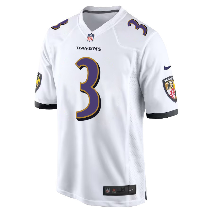 Odell Beckham Jr. 3 Baltimore Ravens Game Men Jersey - White