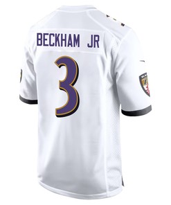 Odell Beckham Jr. 3 Baltimore Ravens Game Men Jersey - White