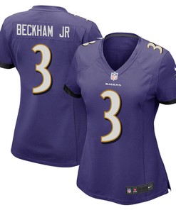Odell Beckham Jr. 3 Baltimore Ravens Game Women Jersey - Purple