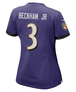 Odell Beckham Jr. 3 Baltimore Ravens Game Women Jersey - Purple