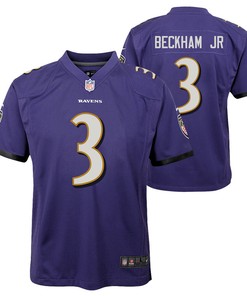 Odell Beckham Jr. 3 Baltimore Ravens Game Youth Jersey - Purple