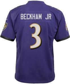Odell Beckham Jr. 3 Baltimore Ravens Game Youth Jersey - Purple