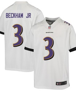 Odell Beckham Jr. 3 Baltimore Ravens Game Youth Jersey - White