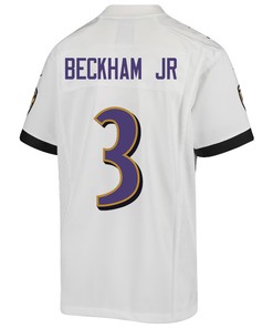 Odell Beckham Jr. 3 Baltimore Ravens Game Youth Jersey - White