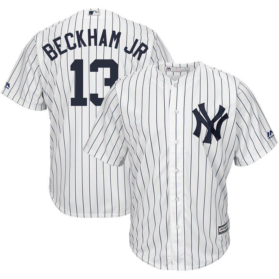 Odell Beckham Jr New York Yankees Majestic X Mlb Crossover Cool Base Player Jersey White 2019