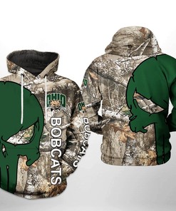 Ohio Bobcats NCAA Camo Veteran Hunting 3D Printed Hoodie/Zipper Hoodie