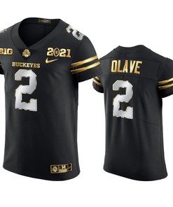 Ohio State Buckeyes Chris Olave 2021 National Championship Black Jersey