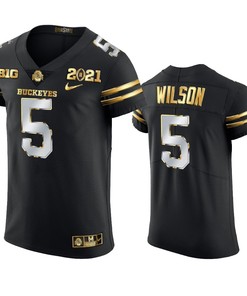 Ohio State Buckeyes Garrett Wilson 2021 National Championship Black Jersey
