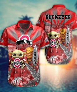 Ohio State Buckeyes NCAA Baby Yoda Hawaiian Shirt for Men And Women
