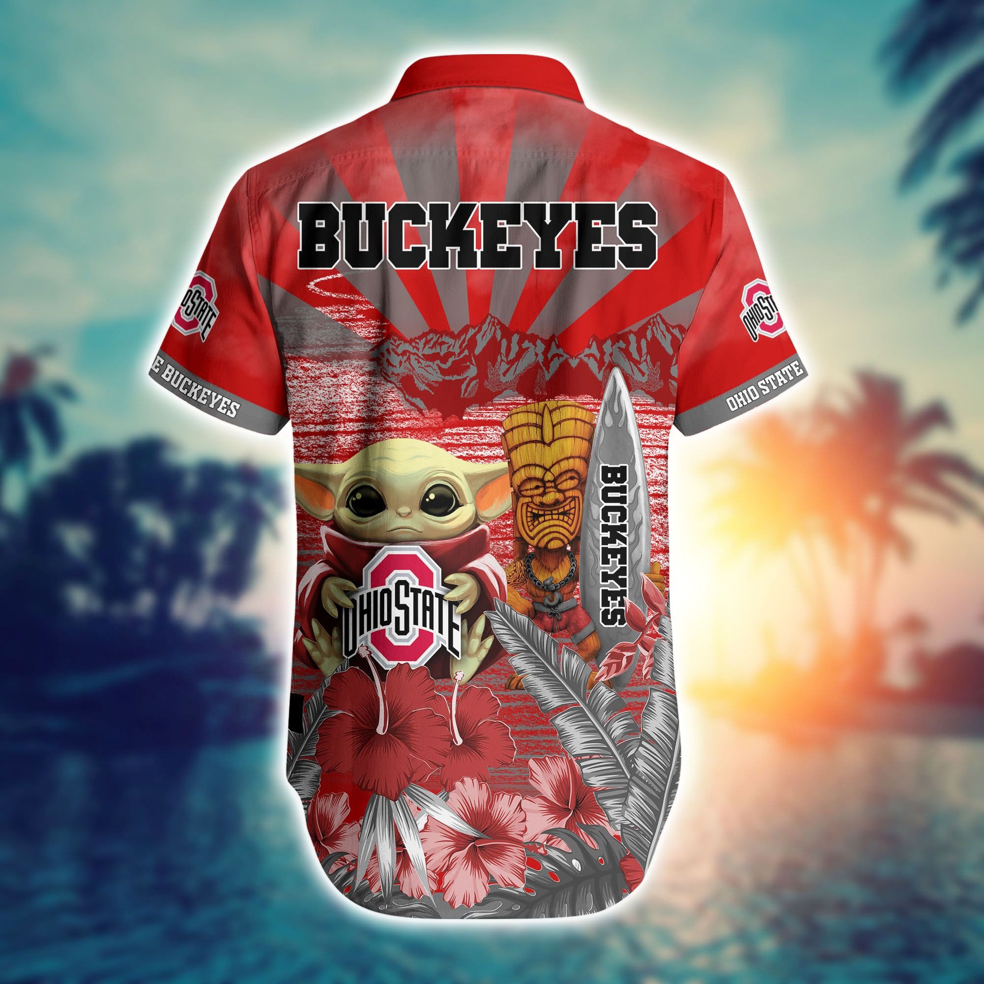 Ohio State Buckeyes NCAA Baby Yoda Hawaiian Shirt for Men And Women