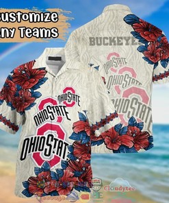 Ohio State Buckeyes NCAA Hibiscus Hawaiian Shirt