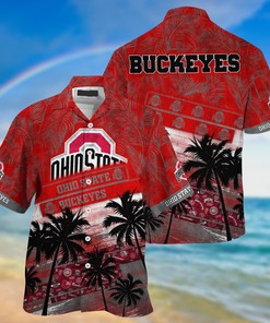 Ohio State Buckeyes NCAA Palm Tree Pattern Hawaii Shirt For Sports Fans