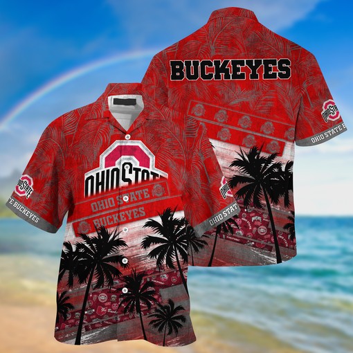 Ohio State Buckeyes NCAA Palm Tree Pattern Hawaii Shirt For Sports Fans