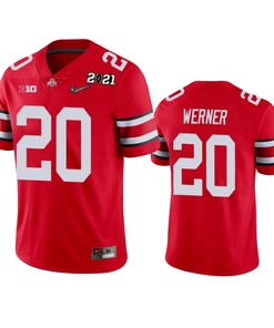 Ohio State Buckeyes Pete Werner 2021 National Championship Scarlet Jersey