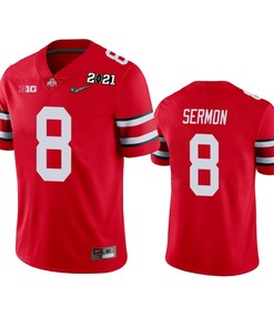 Ohio State Buckeyes Trey Sermon 2021 National Championship Scarlet Jersey